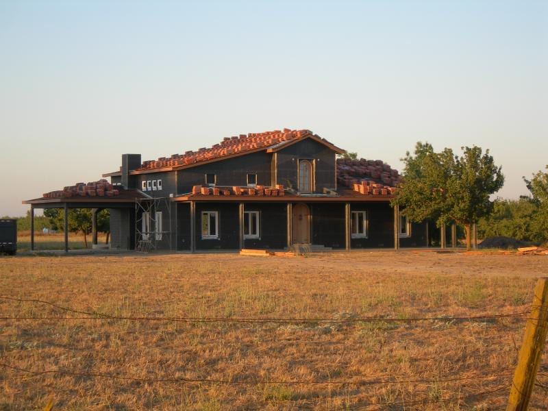 Before: Chowchilla custom home framing and stucco: before and after, before work began